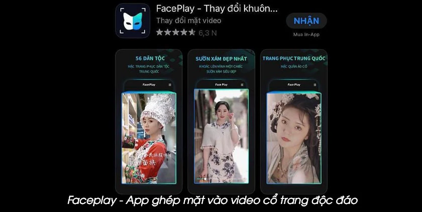 App ghép mặt vào video cổ trang - Faceplay