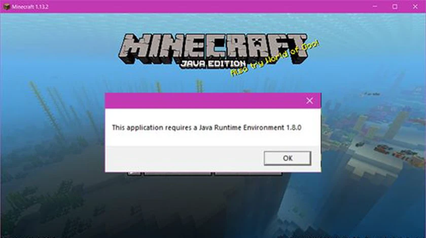 Lỗi Java Runtime Environment not Found