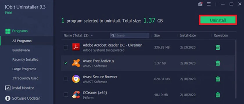 Sử dụng phần mềm IObit
