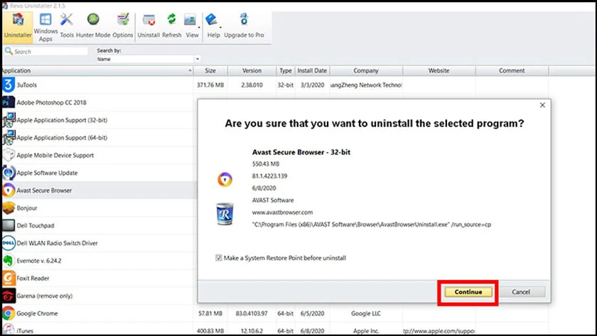 Sử dụng phần mềm Revo Uninstaller