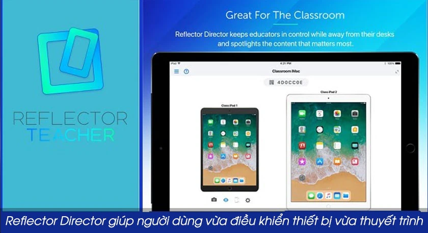 Phần mềm phản chiếu m&agrave;n h&igrave;nh iPhone l&ecirc;n m&aacute;y t&iacute;nh Reflector Director