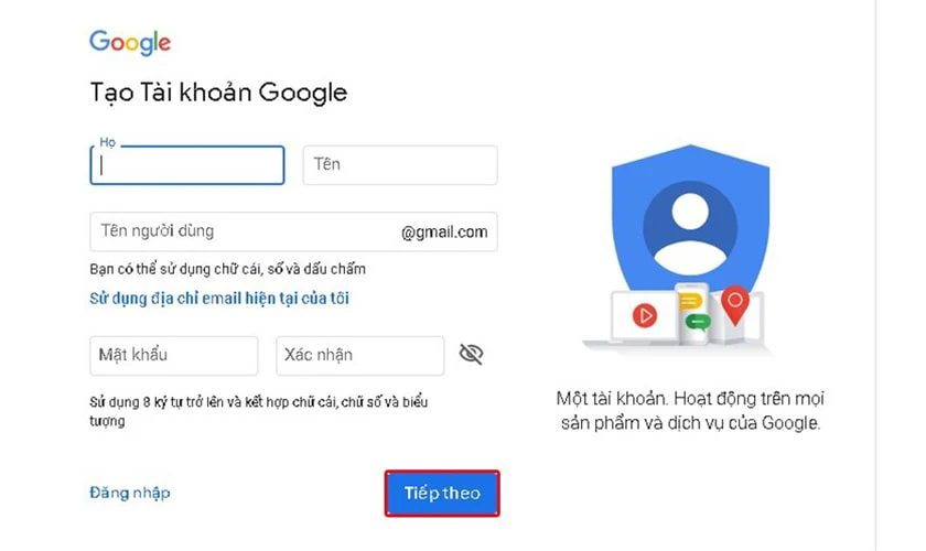 Cách tạo Gmail không cần dùng số điện thoại trên máy tính