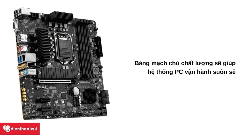 Bảng mạch chủ có th&ecirc;̉ hi&ecirc;̉u là m&ocirc;̣t bảng mạch lớn với hàng loạt vi mạch k&ecirc;́t n&ocirc;́i t&acirc;́t cả ph&acirc;̀n cứng PC