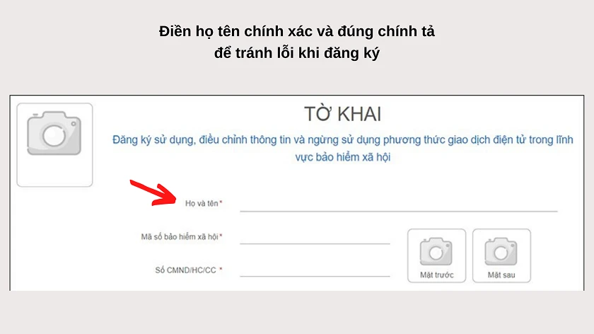 L&ocirc;̃i chính tả khi đi&ecirc;̀n họ t&ecirc;n cá nh&acirc;n trong ứng dụng VssID