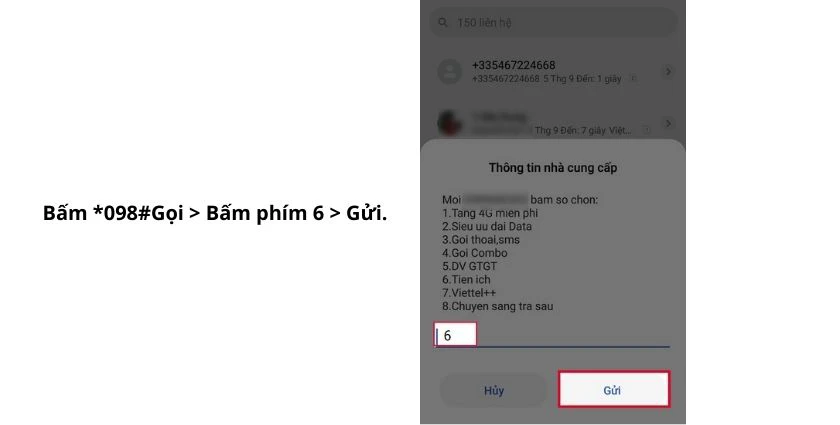 Kiểm tra dung lượng 3G|4G Viettel bằng tin nhắn tổng đ&agrave;i 191