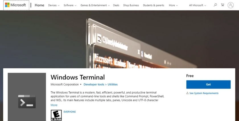 C&agrave;i đặt Window Terminal bằng Microsoft Store