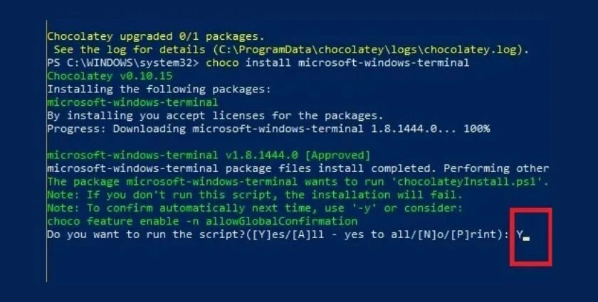 C&agrave;i đặt window terminal bằng Chocolatey