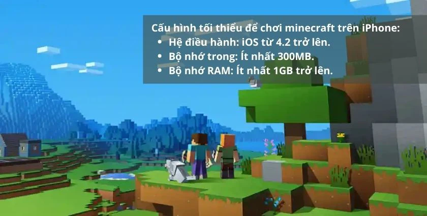 Cấu h&igrave;nh tối thiểu để chơi tr&ograve; chơi minecraft miễn ph&iacute; tr&ecirc;n điện thoại iPhone