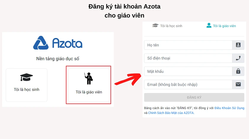 Hướng d&acirc;̃n tải, đăng ký và đăng nh&acirc;̣p ph&acirc;̀n m&ecirc;̀m Azota cho giáo vi&ecirc;n