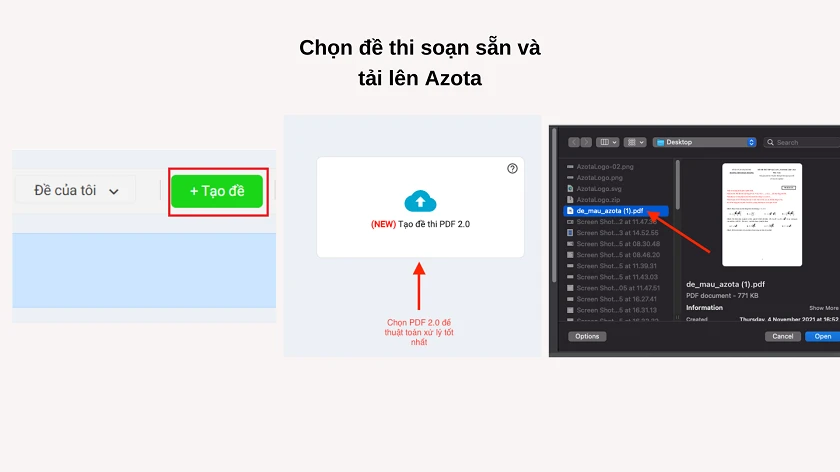 Hướng d&acirc;̃n azota chấm b&agrave;i trắc nghi&ecirc;̣m