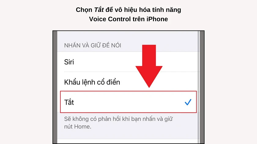 nh&acirc;́p chọn Tắt.