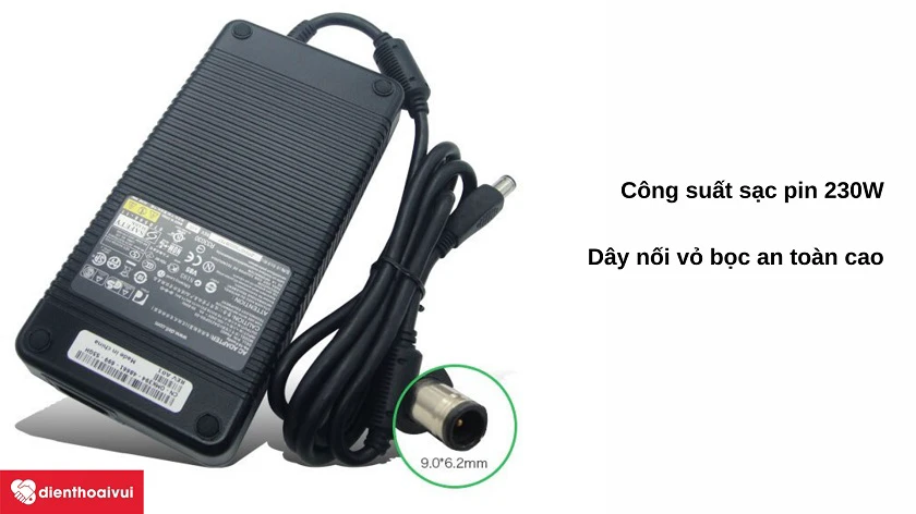 Sạc laptop Dell 19.5V - 11.8A 230W đầu to hình chữ nhật