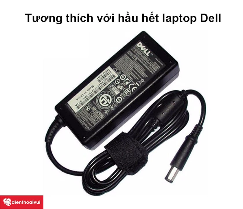 Sạc Dell 19.5V - 3.34A (Đầu lớn 65W) h&igrave;nh chữ nhật