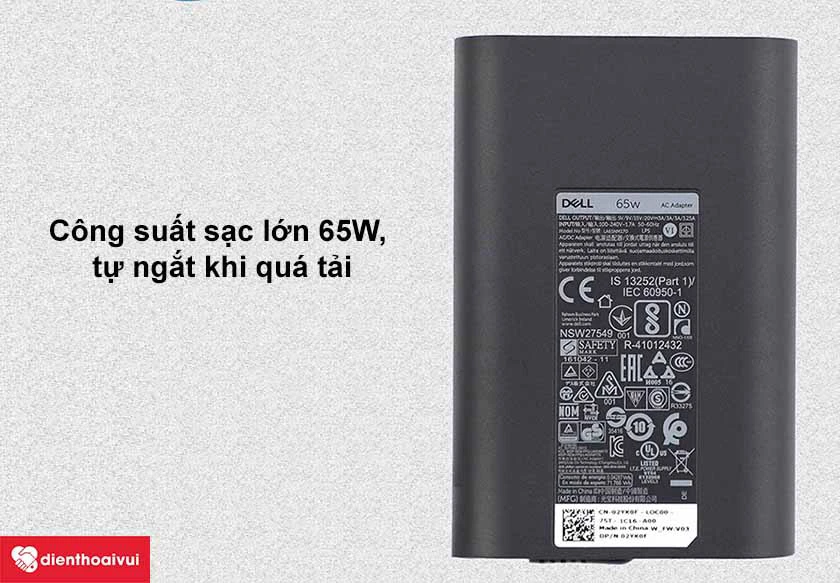Sạc laptop Dell Type C 65W 19.5V 20V – 3.34A hình oval