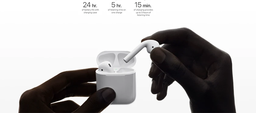 Tai nghe Bluetooth Apple Airpods 2 - Dung lượng pin lớn