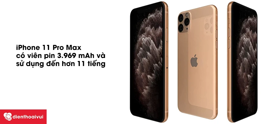 iPhone 11 Pro Max sở hữu vi&ecirc;n pin dung lượng lớn