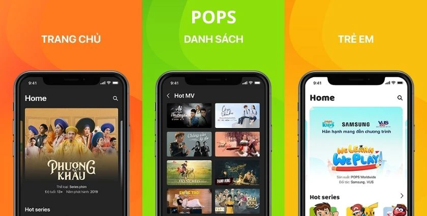 Ứng dụng xem video online POPS