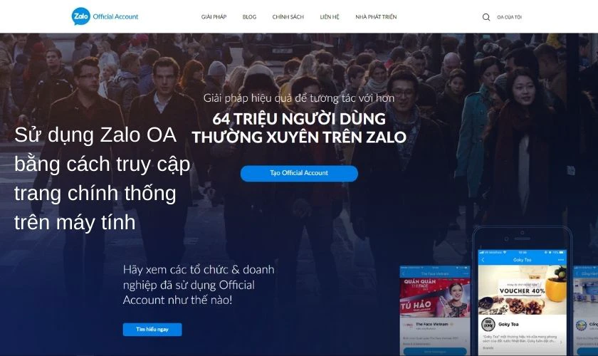 Tải Zalo OA admin cho m&aacute;y t&iacute;nh