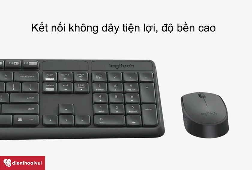 Combo b&agrave;n ph&iacute;m + chuột kh&ocirc;ng d&acirc;y logitech MK235