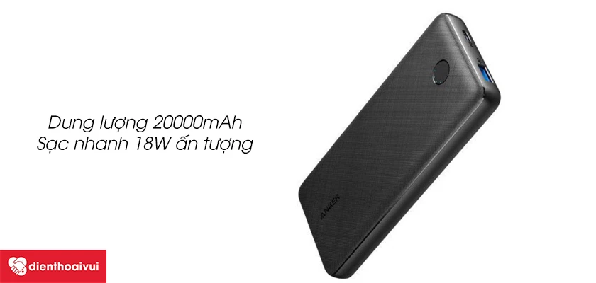 Pin sạc dự ph&ograve;ng Anker PowerCore III 20000mAh A1281, hỗ trợ sạc nhanh 18W tiện lợi