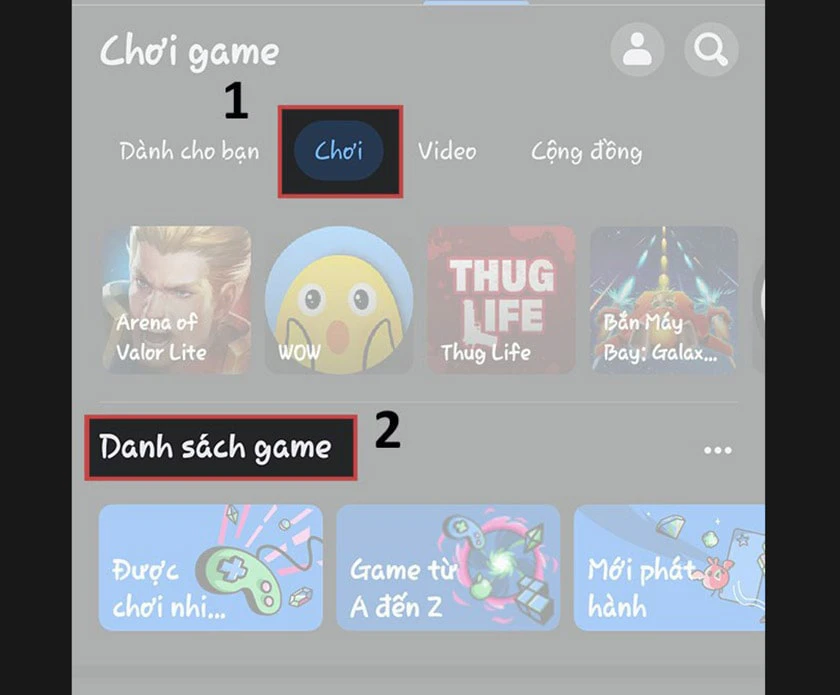 chọn mục 