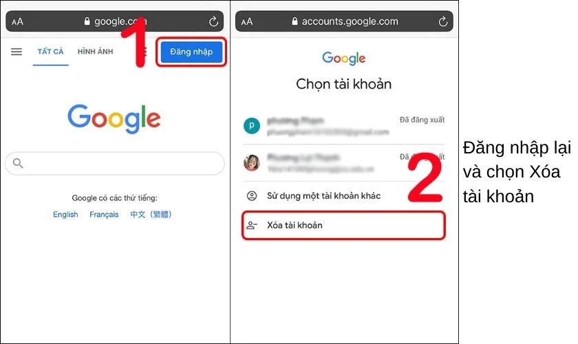 Hướng dẫn c&aacute;ch x&oacute;a t&agrave;i khoản Google của người kh&aacute;c