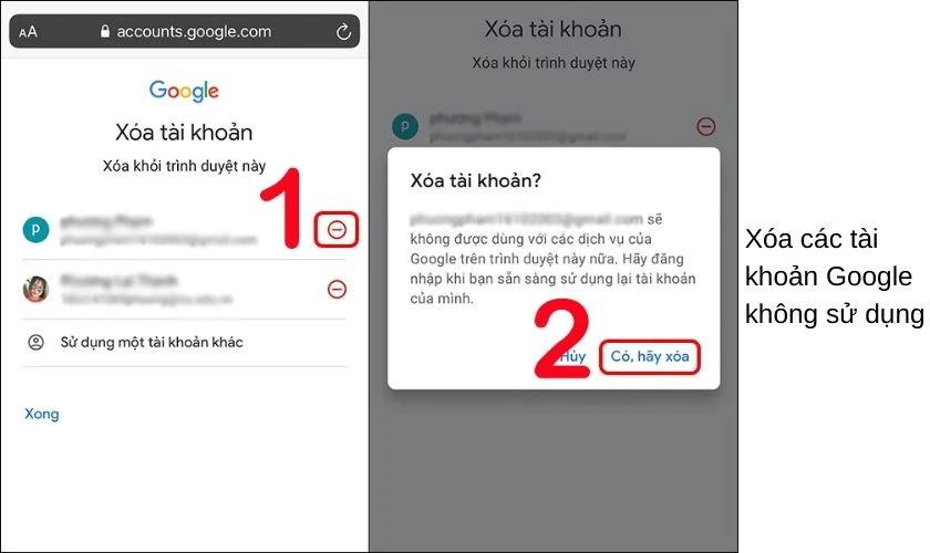 Hướng dẫn c&aacute;ch x&oacute;a t&agrave;i khoản Google của người kh&aacute;c