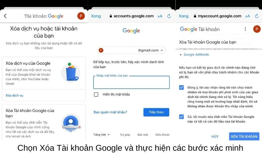 X&oacute;a t&agrave;i khoản Google tr&ecirc;n điện thoại iPhone