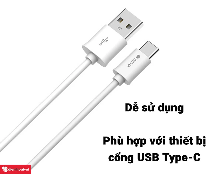 C&aacute;p sạc Type-C 1m Devia