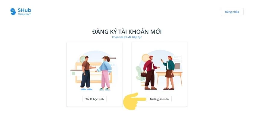 Chọn &ldquo;T&ocirc;i l&agrave; gi&aacute;o vi&ecirc;n&rdquo;.
