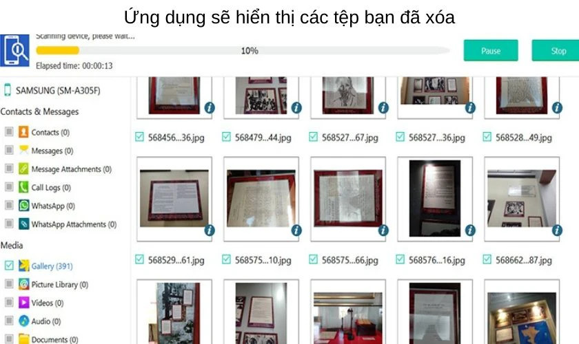 ứng dụng sẽ qu&eacute;t điện thoại v&agrave; hiển thị h&igrave;nh ảnh
