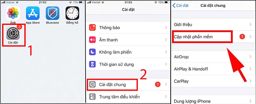 c&aacute;ch l&agrave;m iPhone hết lag bằng cập nhật hệ điều h&agrave;nh iOS mới