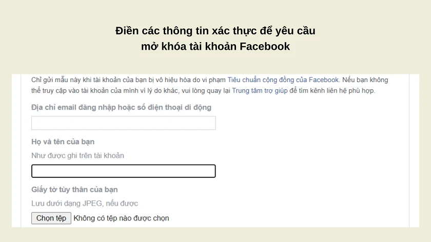 Cách khắc phục khi bị khóa tài khoản do vi phạm ti&ecirc;u chu&acirc;̉n c&ocirc;̣ng đ&ocirc;̀ng Facebook