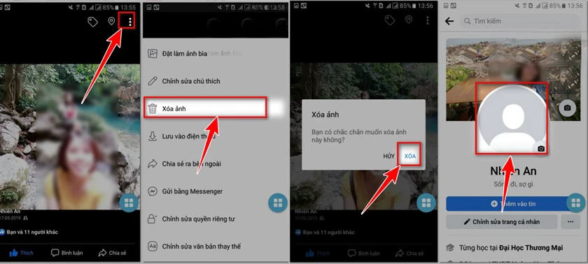 C&aacute;ch x&oacute;a ảnh đại diện facebook tr&ecirc;n điện thoại đơn giản