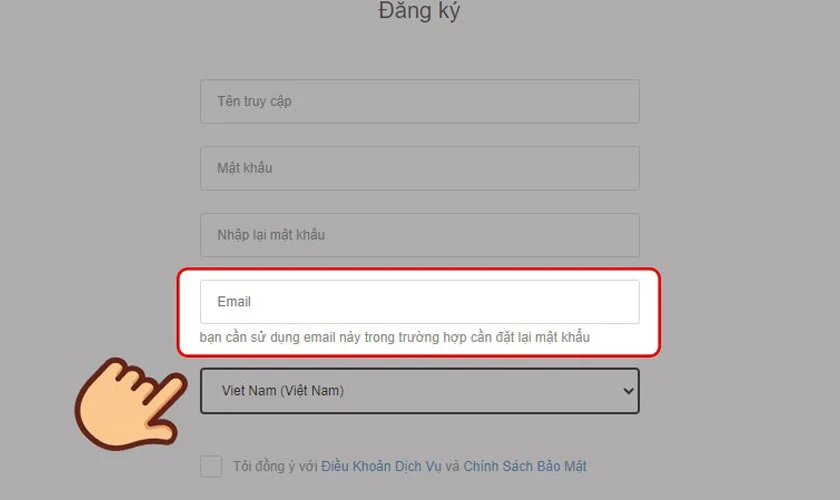 đăng k&yacute; bằng gmail
