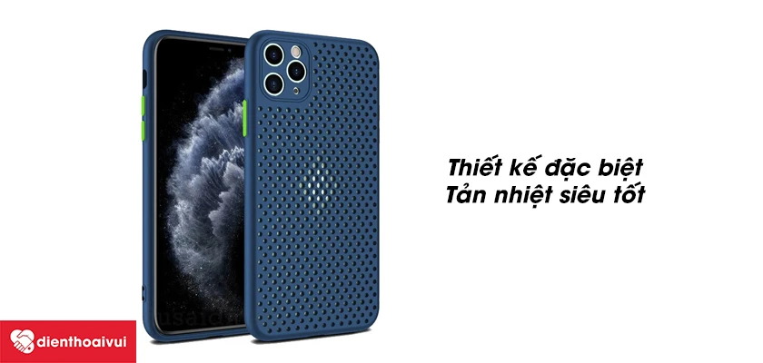 Ốp lưng silicon tổ ong Cooling iPhone 13 Pro Max