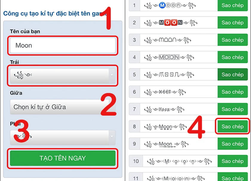 Sử dụng công cụ tạo ký tự đặc biệt