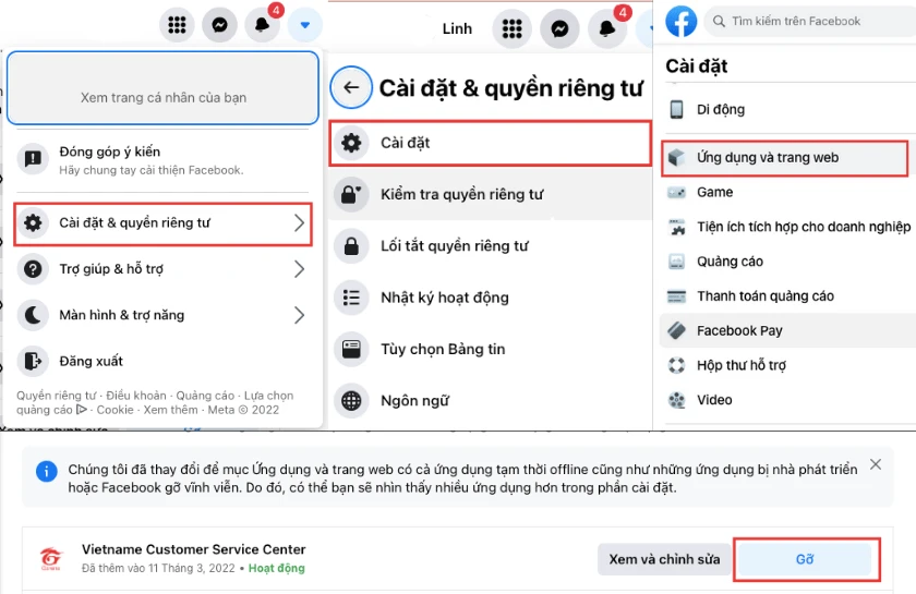 Hướng dẫn c&aacute;ch gỡ li&ecirc;n kết t&agrave;i khoản Facebook với Garena