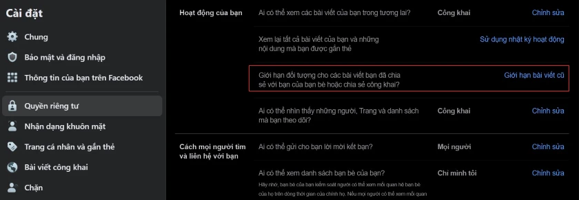 Ẩn b&agrave;i viết cũ tr&ecirc;n facebook