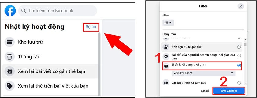 C&aacute;ch bỏ ẩn b&agrave;i viết tr&ecirc;n Facebook bằng m&aacute;y t&iacute;nh