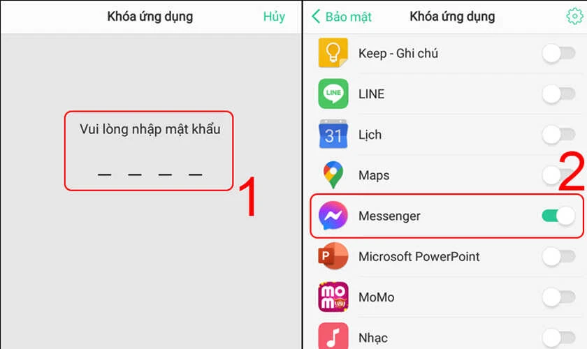 C&aacute;ch đặt mật khẩu Messenger cho Samsung