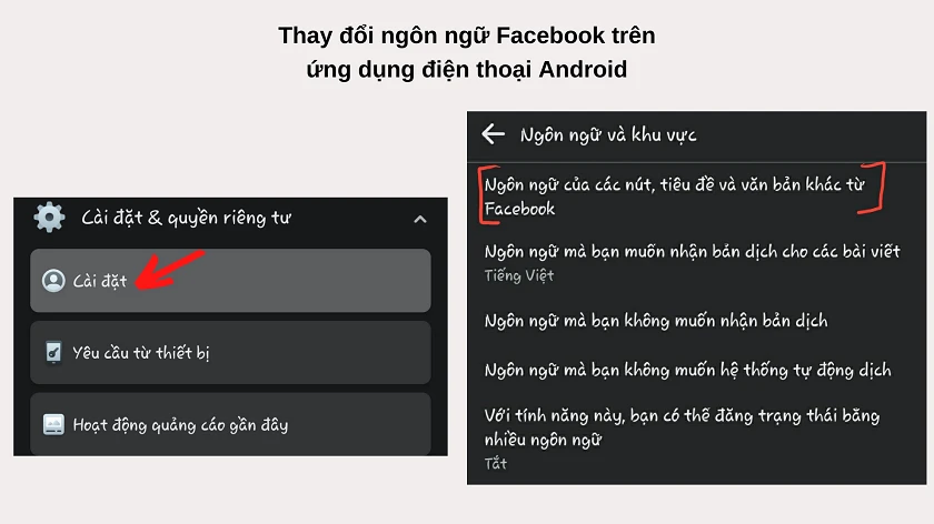 Trên các dòng Android