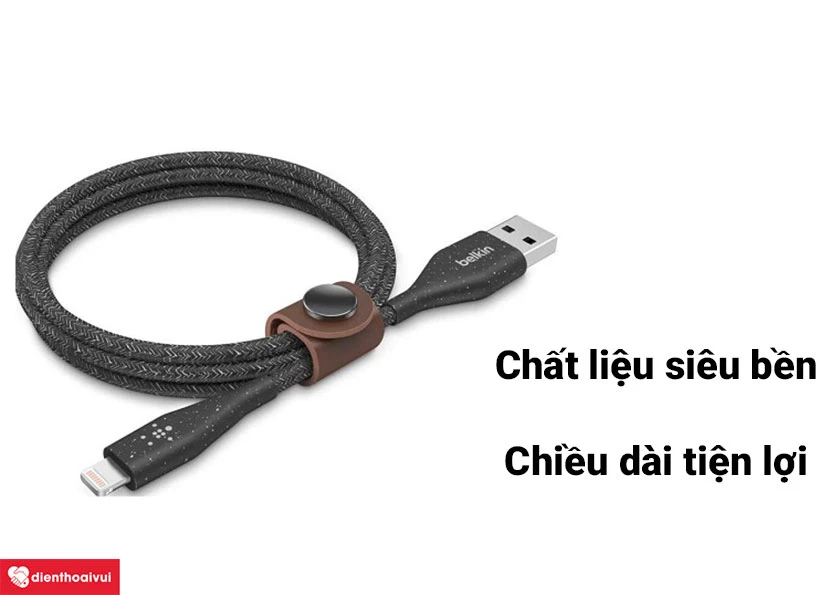 C&aacute;p Lightning Belkin si&ecirc;u bền MFi 1.2m - Thiết kế tiện lợi, bền đẹp