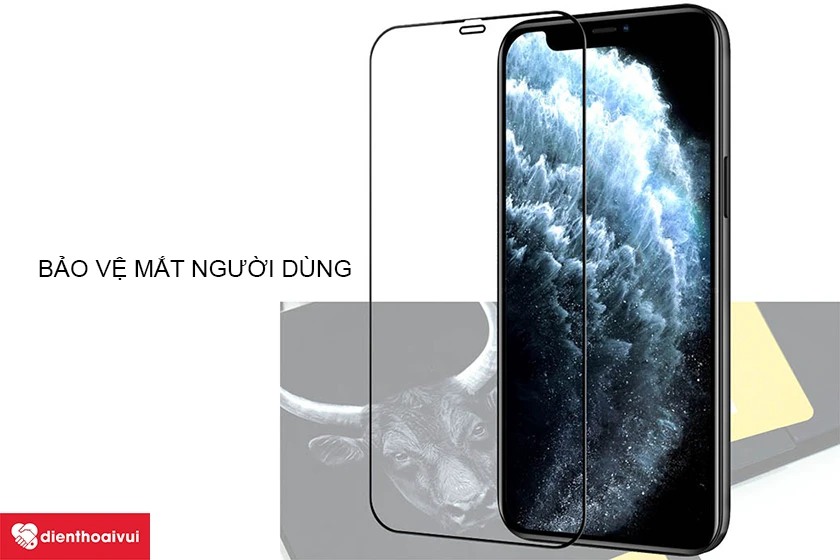 D&aacute;n cường lực iPhone 12 Pro Max Mipow Premium Privacy &ndash; Bảo vệ mắt, m&agrave;n h&igrave;nh khỏi trầy xước