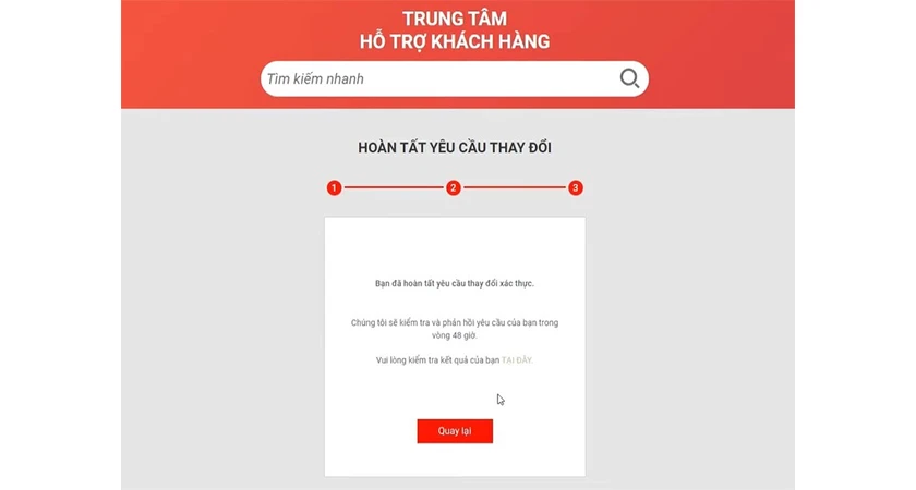 kiểm tra y&ecirc;u cầu trong v&ograve;ng 48 giờ