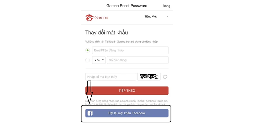 Đặt lại m&acirc;̣t kh&acirc;̉u Facebook.