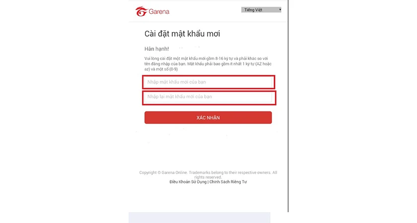 li&ecirc;n k&ecirc;́t với tài khoản Garena