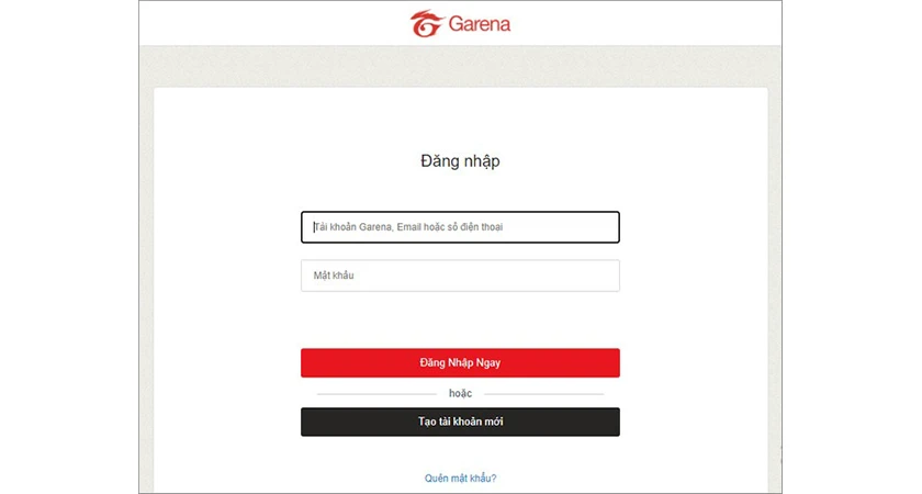 Truy cập v&agrave;o t&agrave;i khoản đăng nhập Garena