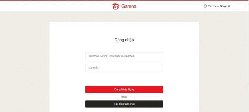 đăng nhập t&agrave;i khoản Garena kh&ocirc;ng cần số điện thoại