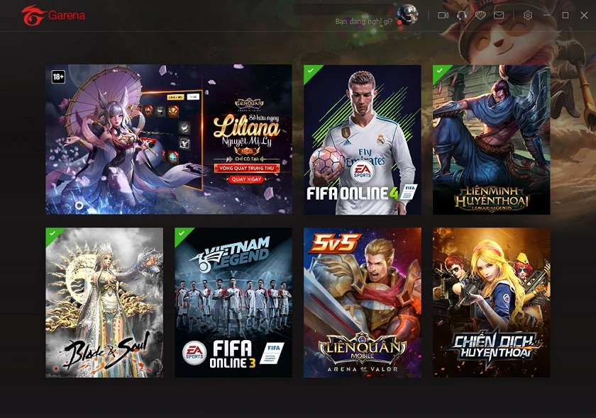 Sử dụng t&agrave;i khoản Garena miễn ph&iacute; để chơi nhiều game hấp dẫn